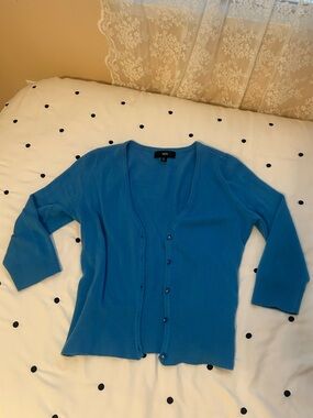 Blue Button-Up Cardigan